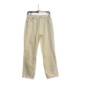 Women's Zara Tan, Cream Denim Pants / Jeans, Size 18, Button Fly